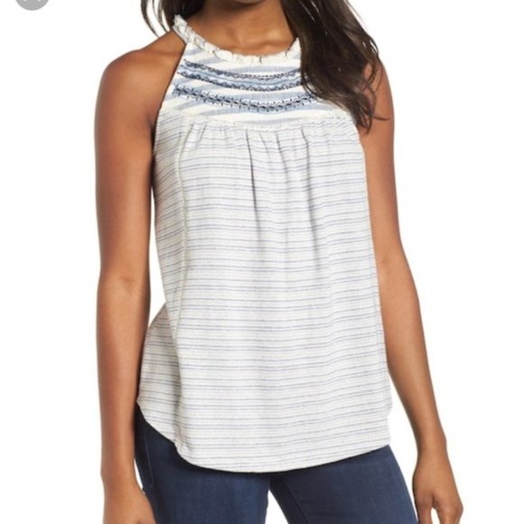 lucky brand embroidered tank top